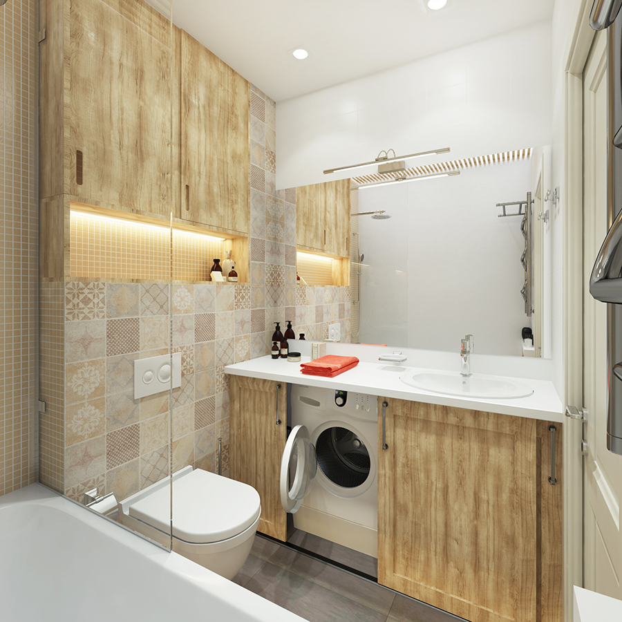 الحمام 4 أمتار حمام صغير كيفية وضع الغرفة بشكل صحيح مادة عملية للديكور الجدار في غرف مبللة