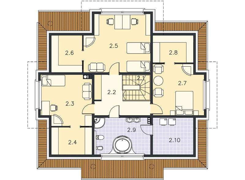 تصميم منزل 120 متر مربع واجهة واحدة