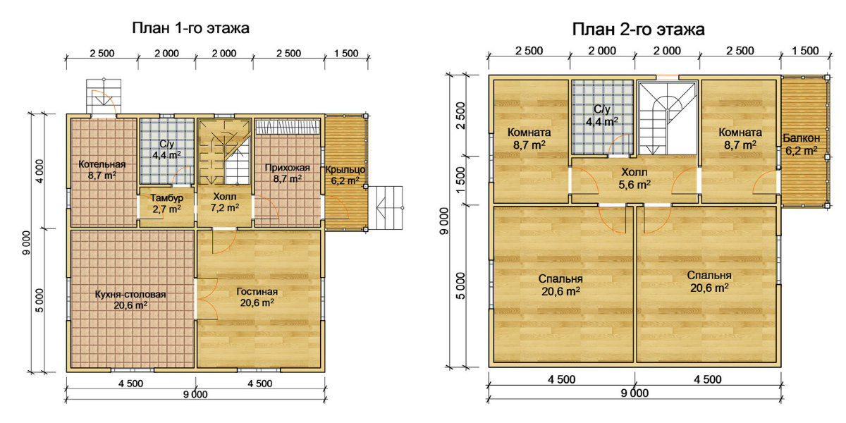 План дома 8 на 9 с мансардой