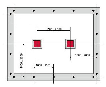 Расположение анкерных болтов в плане внутри контура опоры это как
