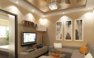 Dzīvojamās istabas dizains 15 kv.  m - moderns interjers