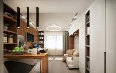 Studio design with an area of ​​15 square meters