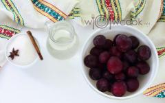 Compot simplu de prune de cirese fara sterilizare pentru iarna